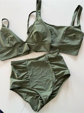 aerie Green High-Waist Bikini Set